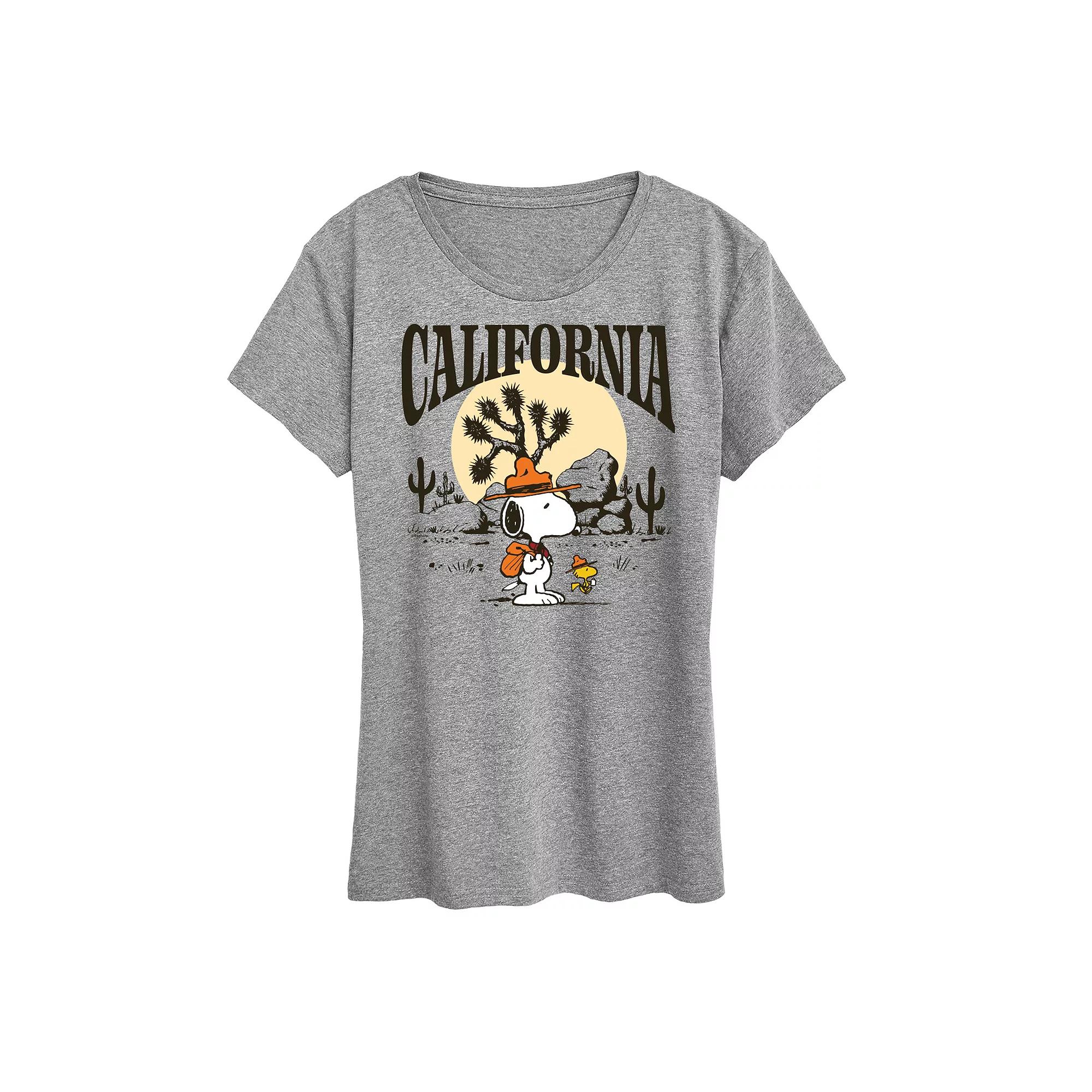 Women's Peanuts Snoopy & Woodstock Beagle Scout California Graphic Tee,  Product Image