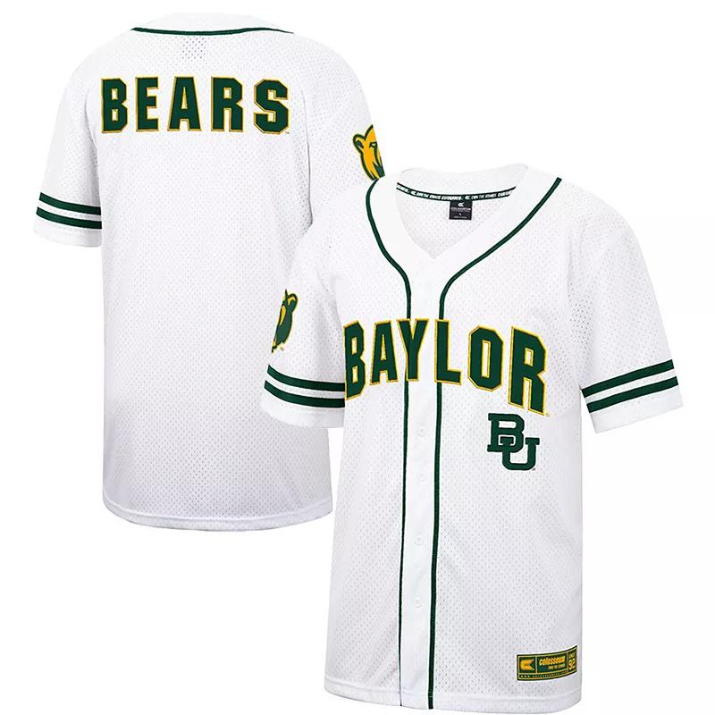 Men's Colosseum White Baylor Bears Free Spirited Mesh Button-Up Baseball Jersey, Size: XL, Bay White Product Image