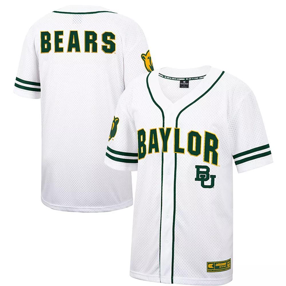 Men's Colosseum White Baylor Bears Free Spirited Mesh Button-Up Baseball Jersey, Size: XL, Bay White Product Image