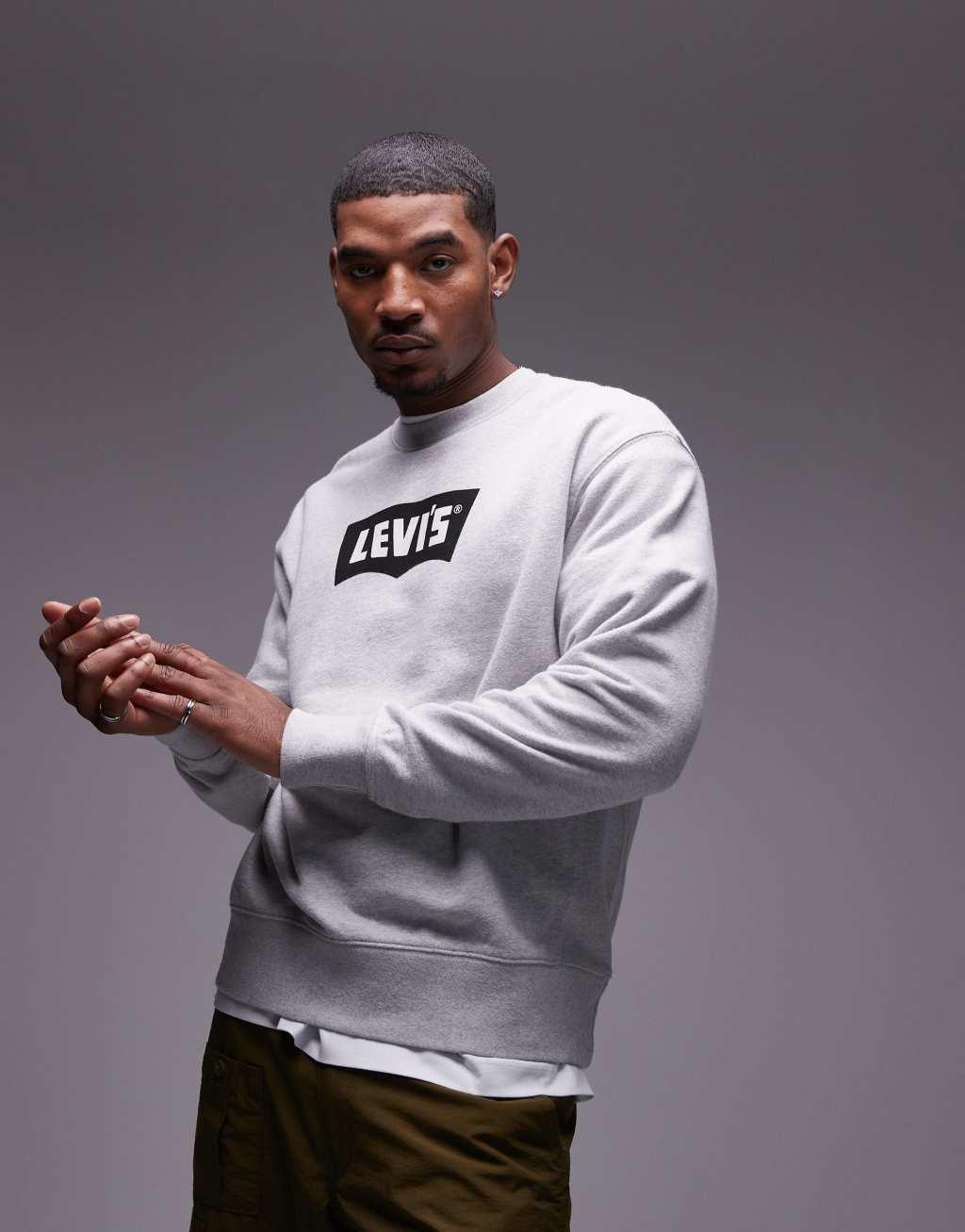 Levi's vintage batwing logo sweatshirt in gray heather Product Image