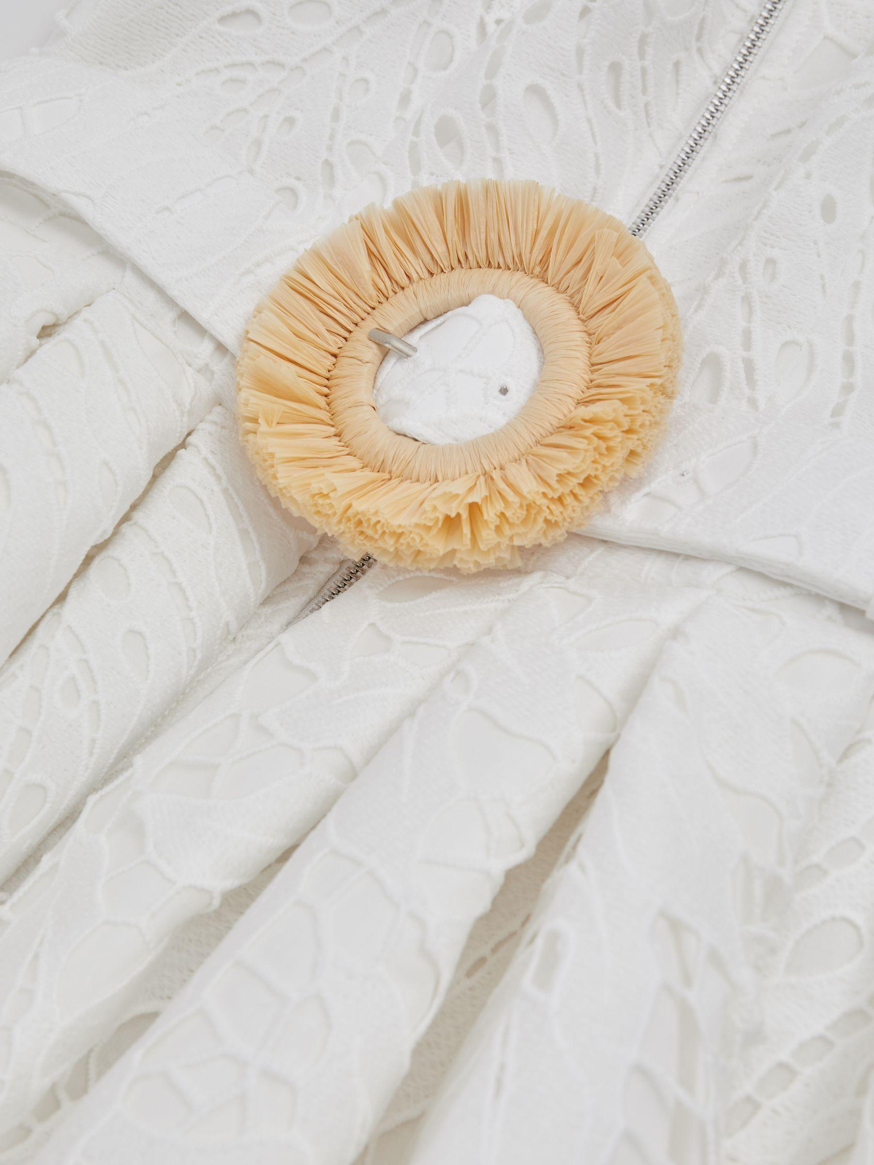 Leo Lin Strapless Lace Belted Midi Dress in Snow White Product Image