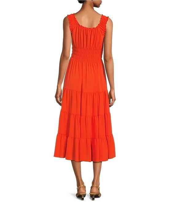 Alex Marie Bentley Pebble Crepe Scoop Neck Sleeveless Maxi Dress Product Image