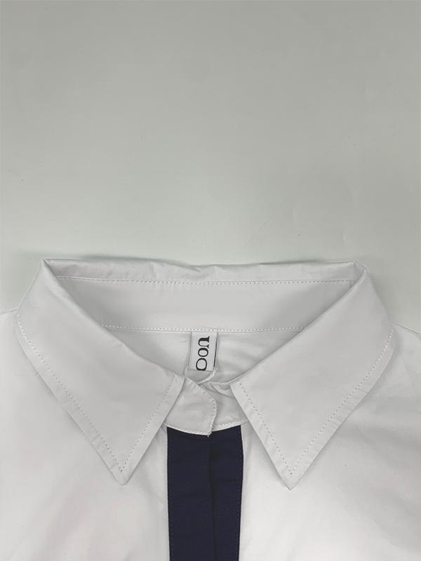 Loose Puff Sleeves Split-Joint Lapel Blouses&Shirts Tops Product Image