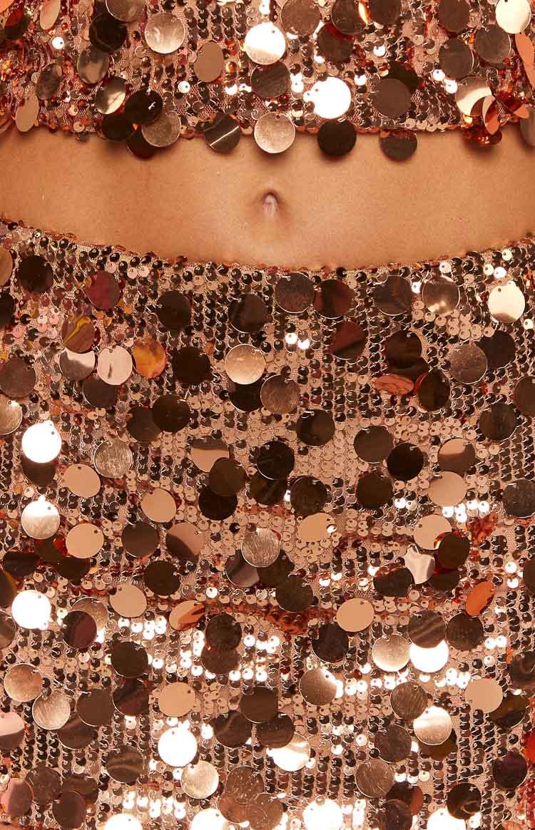 Emiko Bronze Sequin Mini Skirt Girls Product Image