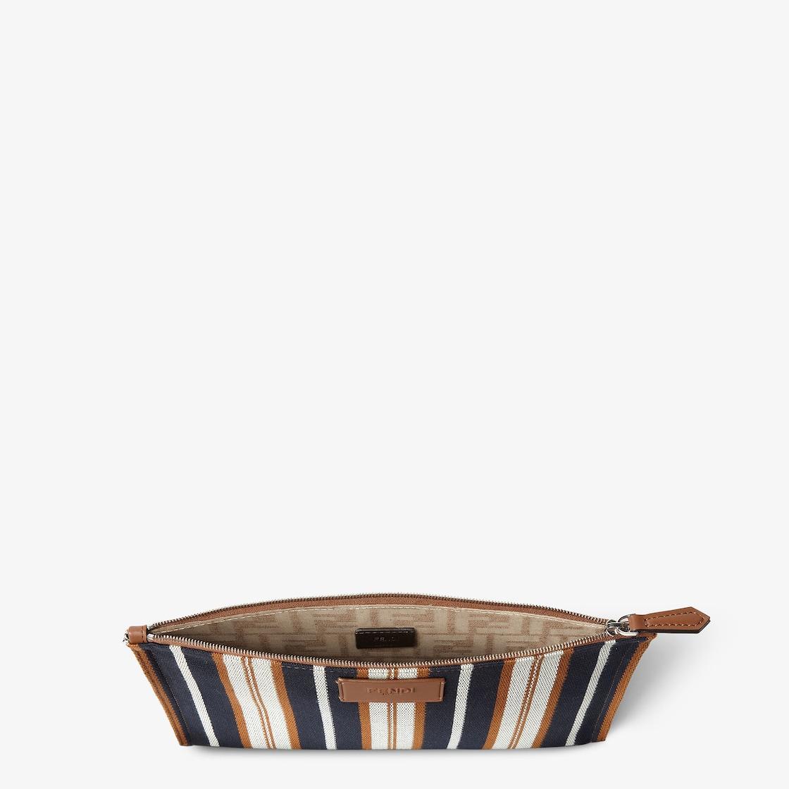 Signature Flat Pouch MediumMulticolor striped canvas pouch Product Image