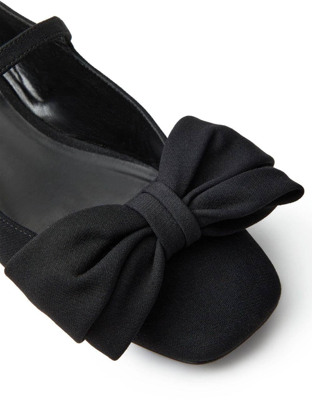 VALENTINO GARAVANI Black Mary Janes With Bow Detail In Crepe Fabric Woman In Multicolor Product Image