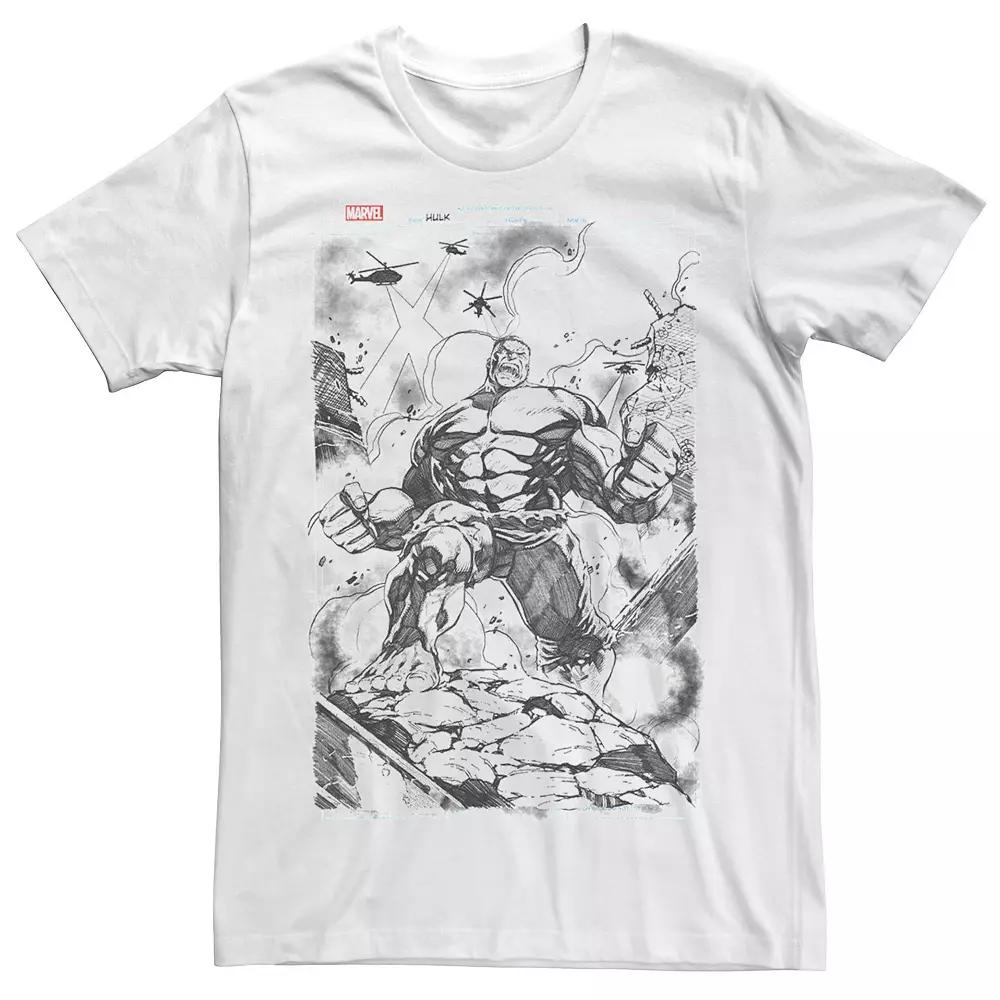 Men's Marvel Hulk Comic Cover Sketch Graphic Tee,  Product Image