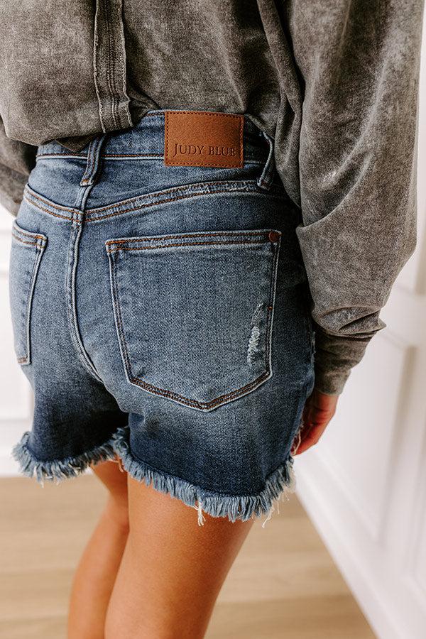 JUDY BLUE Oakley Midrise Distressed Shorts Product Image