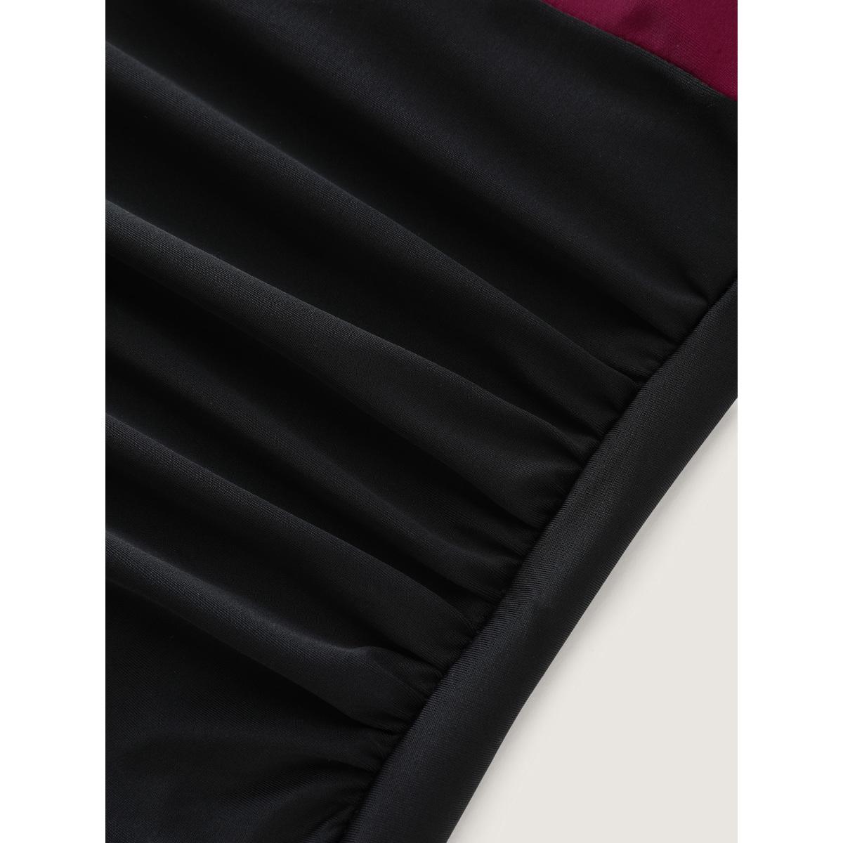 Plus Size Contrast Twist Front Tummy-Control One Piece Swimsuit Women's Swimwear Magenta Resort Non Curve Bathing Suits High stretch One Pieces BloomChic 10/M Product Image