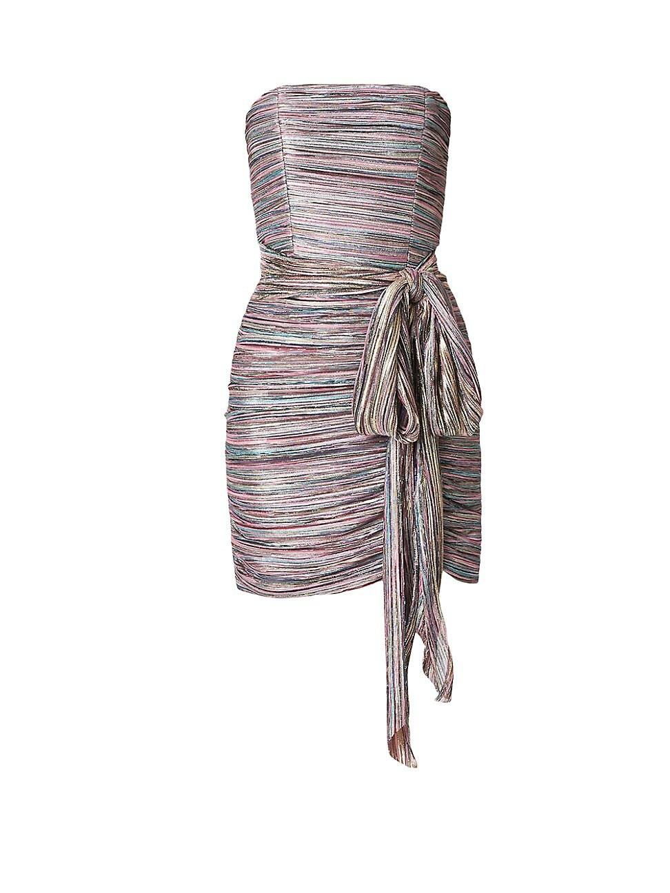 Womens Sana Pleated Chiffon Minidress - Product Image