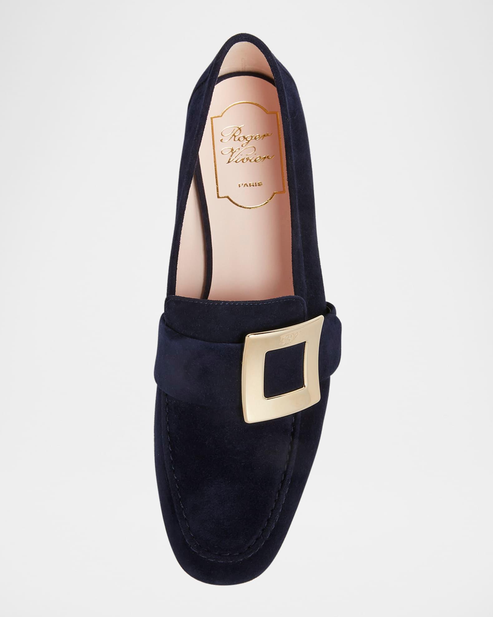 Suede Metal Buckle Loafers Product Image