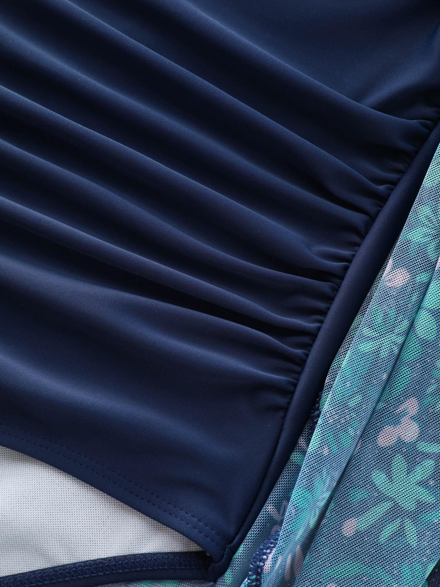 Colorful Sheer Floral Print Swim Dress Female Product Image