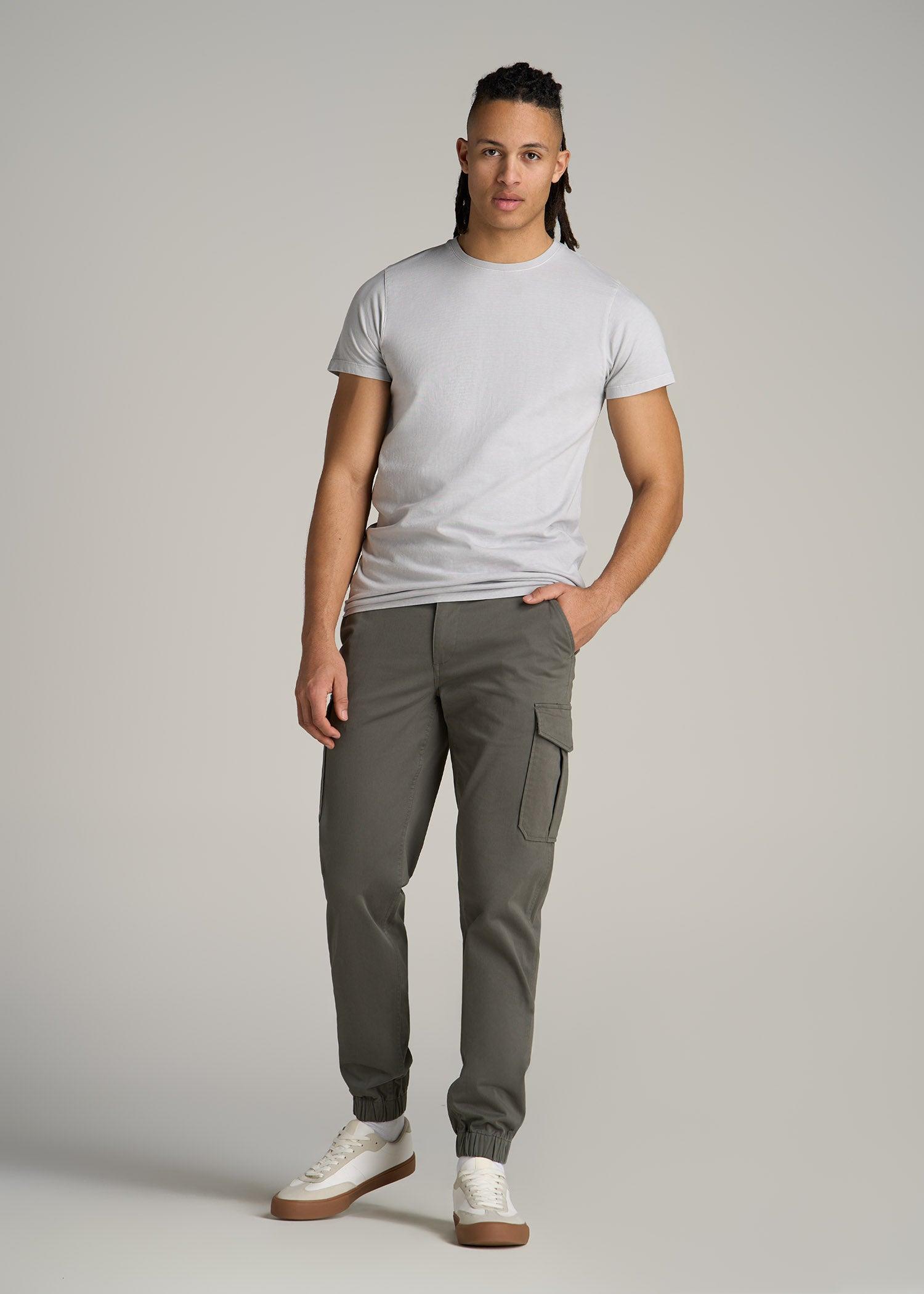 Modern Fit Garment Dyed Cotton T-Shirt for Tall Men in White Male Product Image