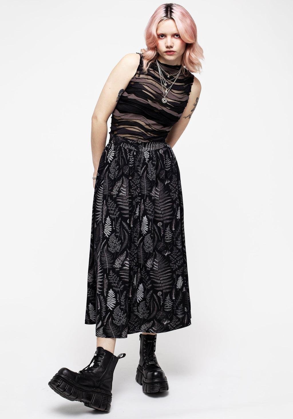 Maidenhair Button Up Midi Skirt Product Image
