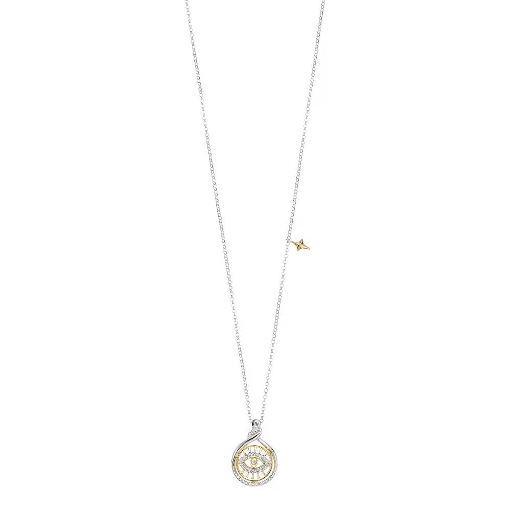 14K Yellow Gold Plated 1/10 Carat T.W. Diamond Pendant Necklace, Women's, Size: 18", Two Tone Product Image