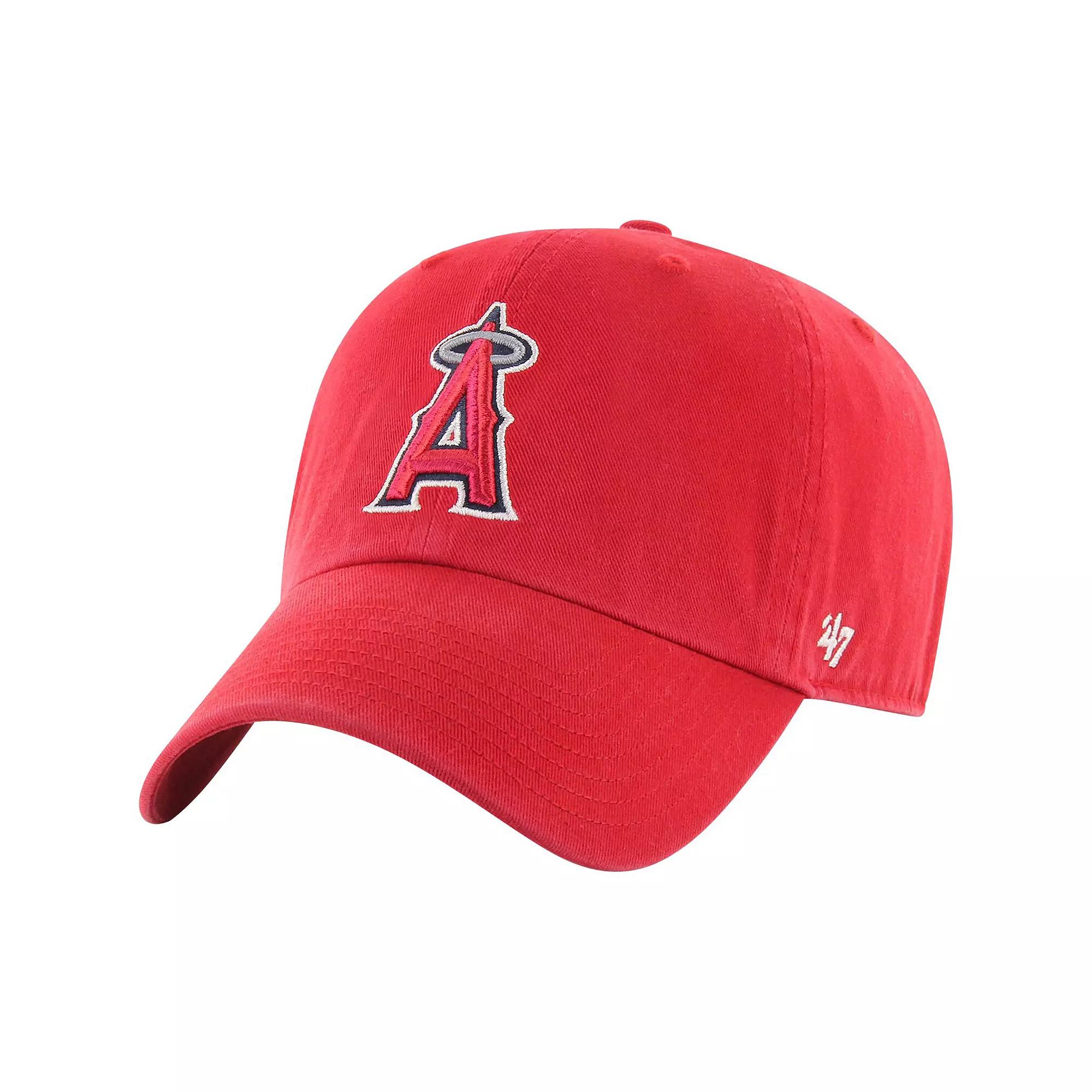 Men's '47 Red Los Angeles Angels Clean Up Adjustable Hat Product Image