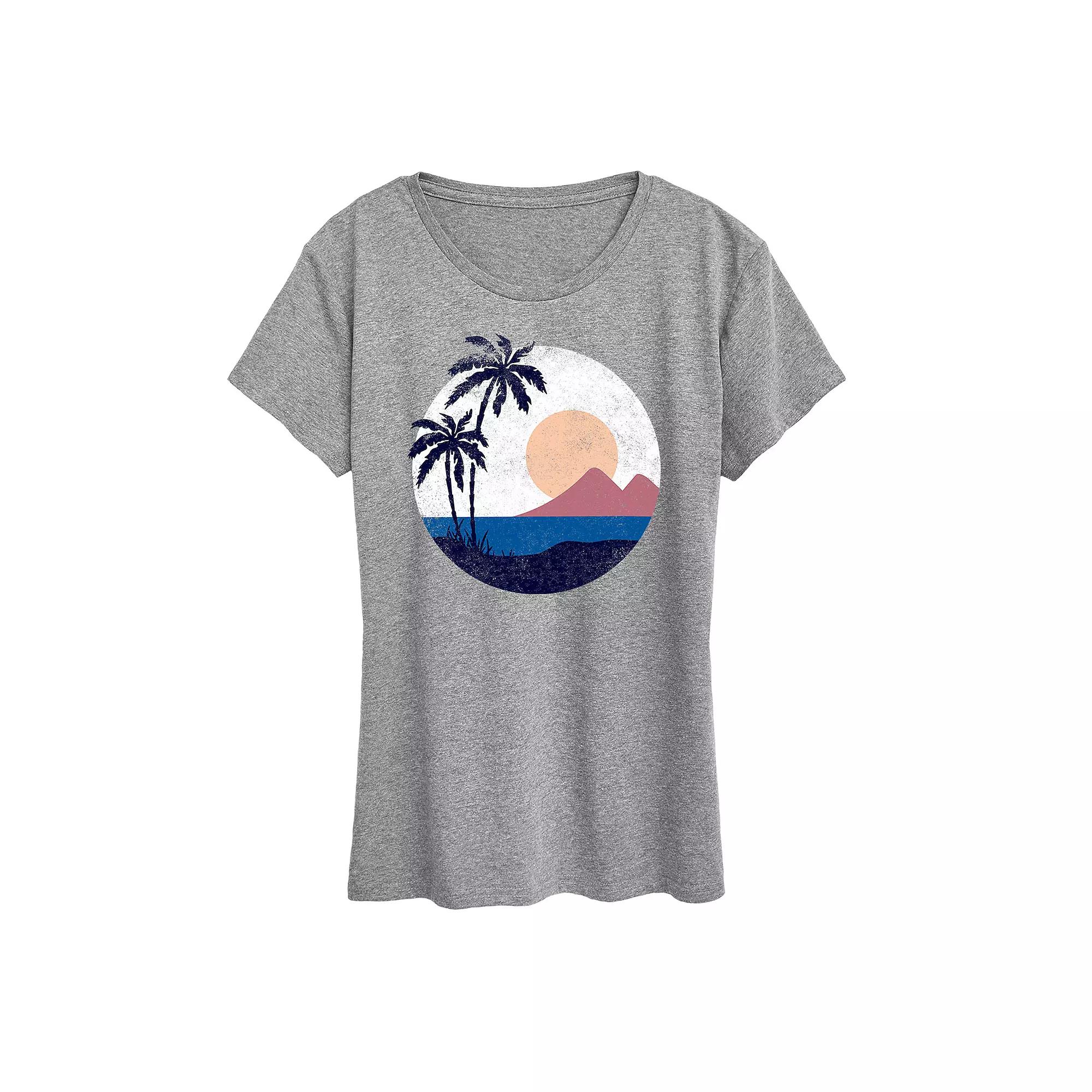 Women's Geometric Beach Scene Graphic Tee,  Product Image