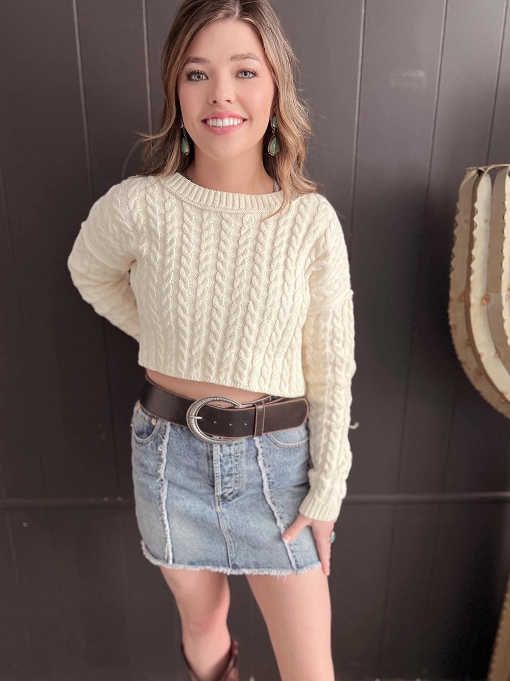 Denim Mini Skirt With Frayed Hem Product Image