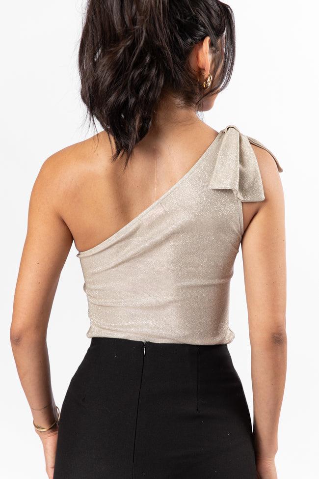 Meaning Of Love Gold Shimmer Bow Strap Bodysuit FINAL SALE Product Image