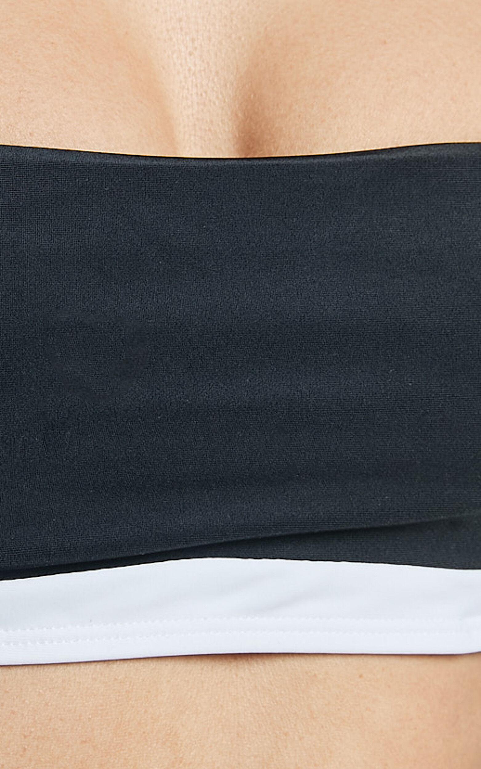 Elouise Top - Contrast Ruched Strap Crop Top in Black/White Product Image