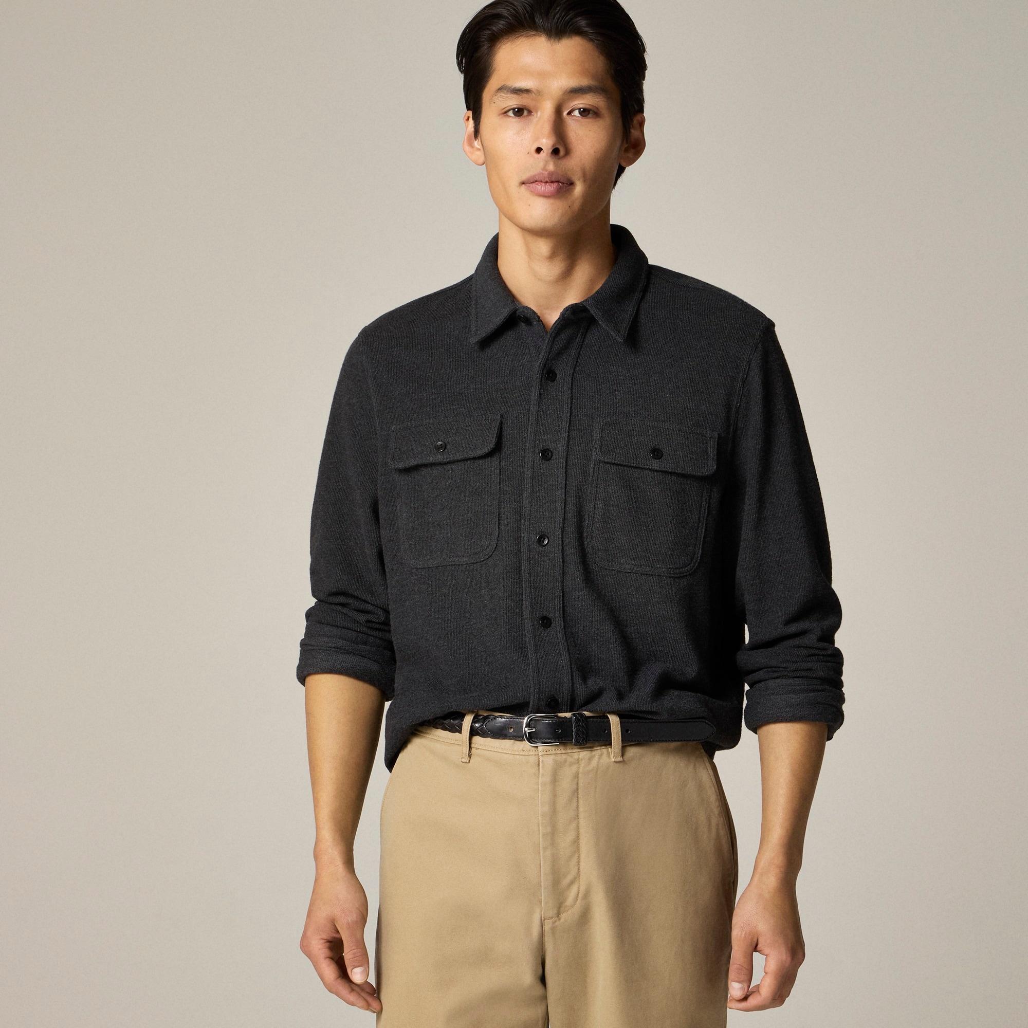 Long-sleeve textured sweater-tee shirt Product Image