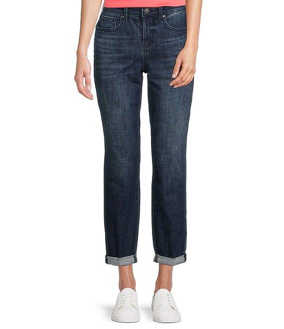 NYDJ Slim Five Pocket Mid Rise Rolled Hem Girlfriend Jeans Product Image