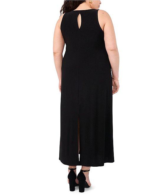 Vince Camuto Plus Size Sleeveless Crew Neck Keyhole Back Knit Maxi Dress Product Image