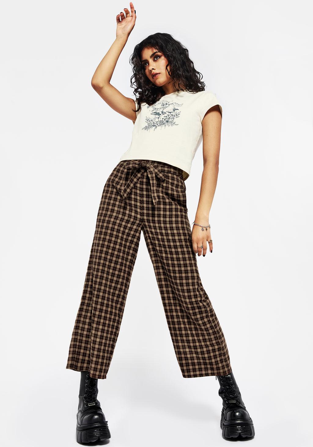 Terra Wide Leg Culotte Trouser - Brown Product Image