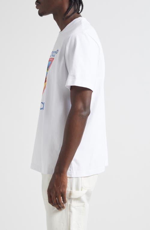 CASABLANCA Cotton Crew Neck T-shirt With Graphic Print In White Product Image