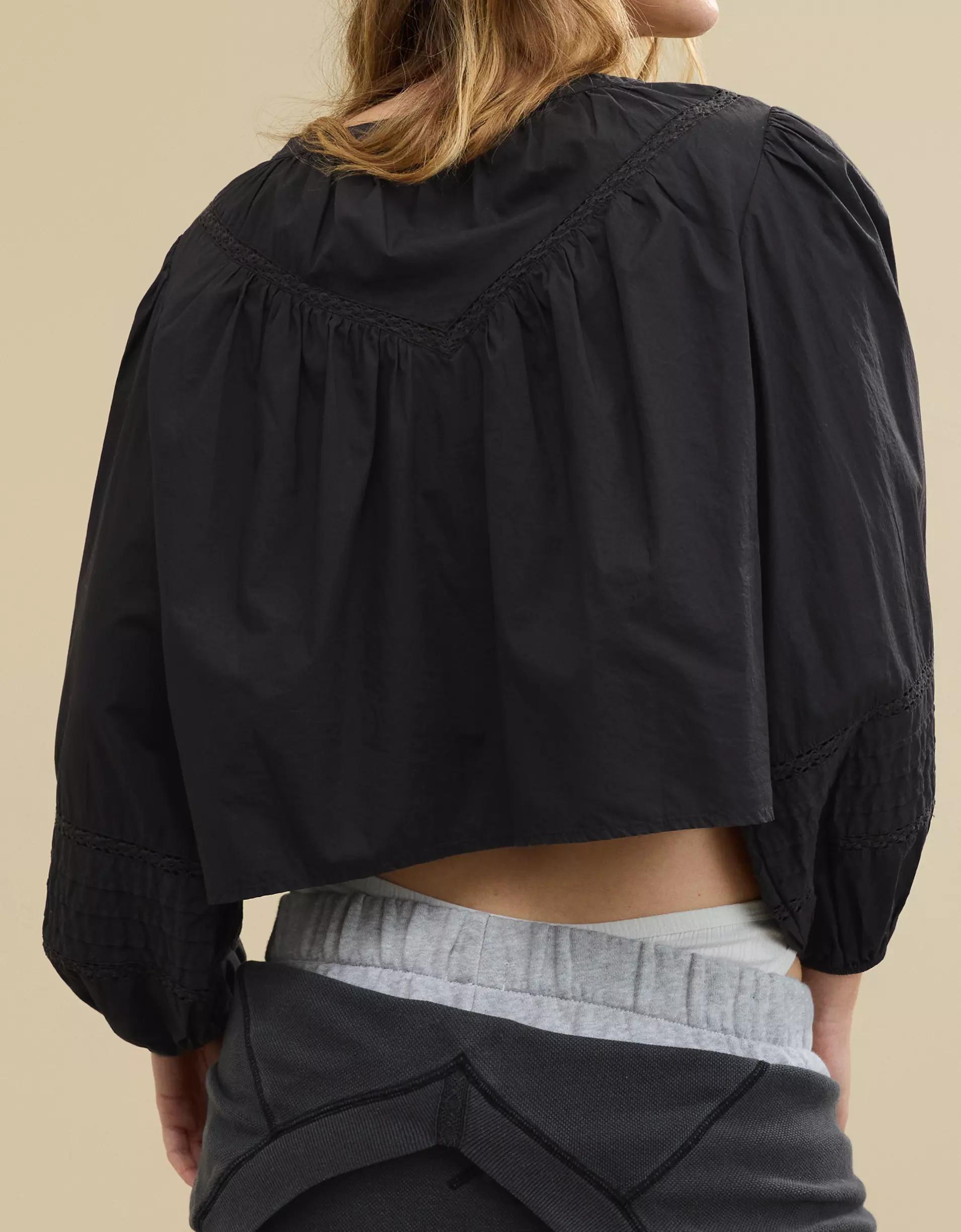 Aerie Long Sleeve Tie Front Top Product Image