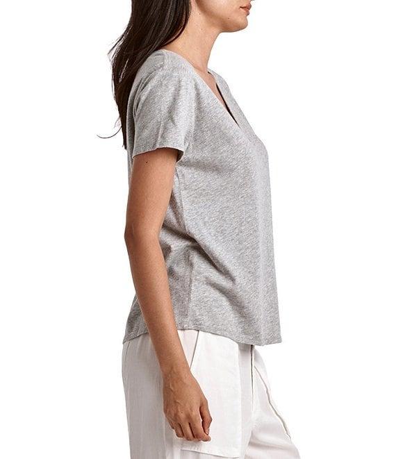 Dear John Vani Knit V-Neck Short Sleeve Tee Shirt Product Image