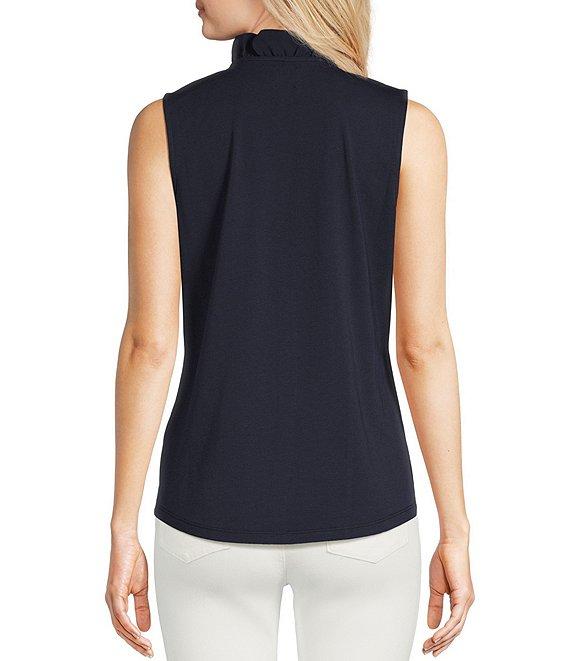 NIC + ZOE Woven Ruffled V-Neck Sleeveless Around Tank Top Product Image