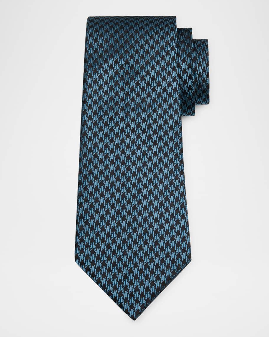 Mens Houndstooth Silk Tie Product Image