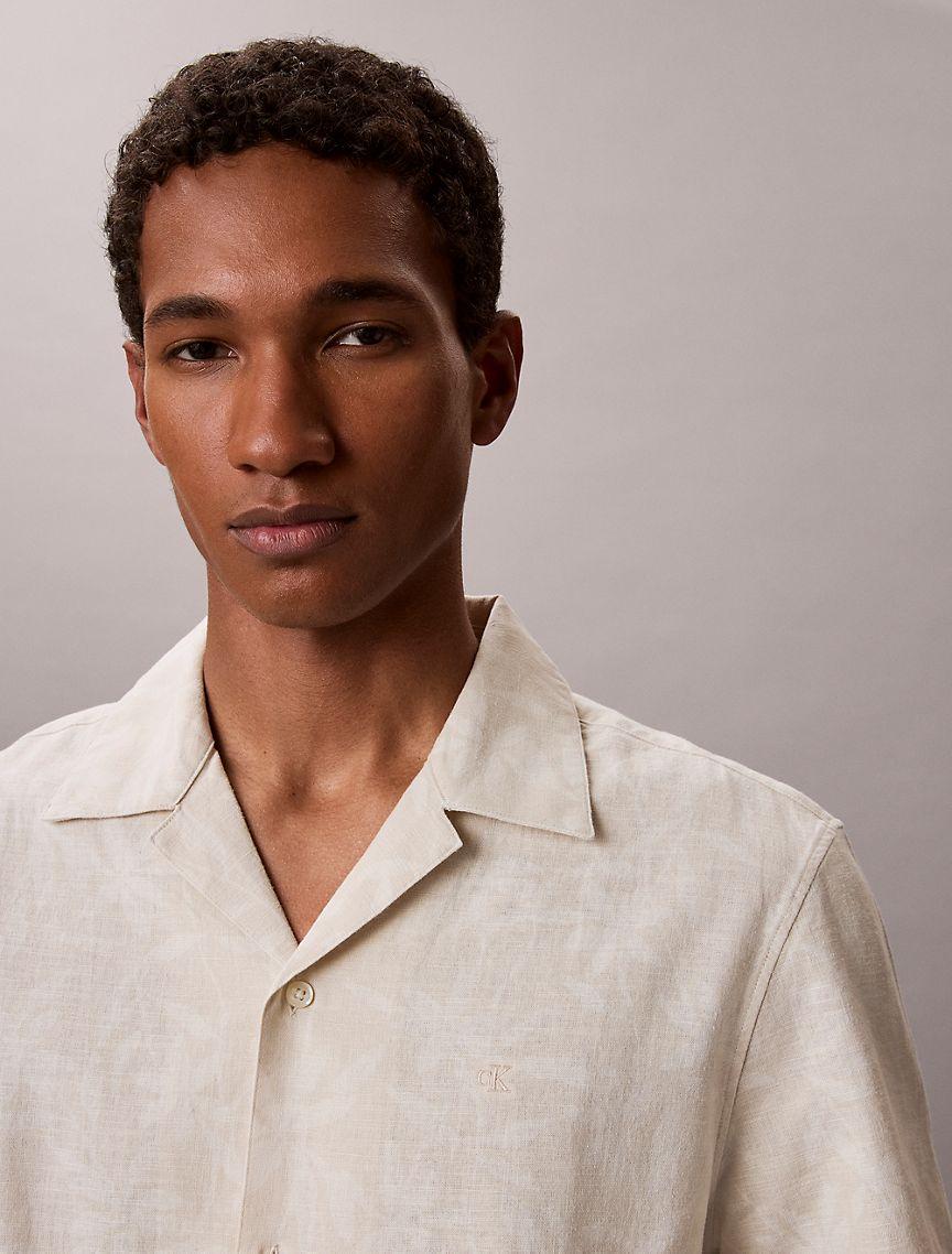 Linen Cotton Camp Collar Easy Shirt Product Image