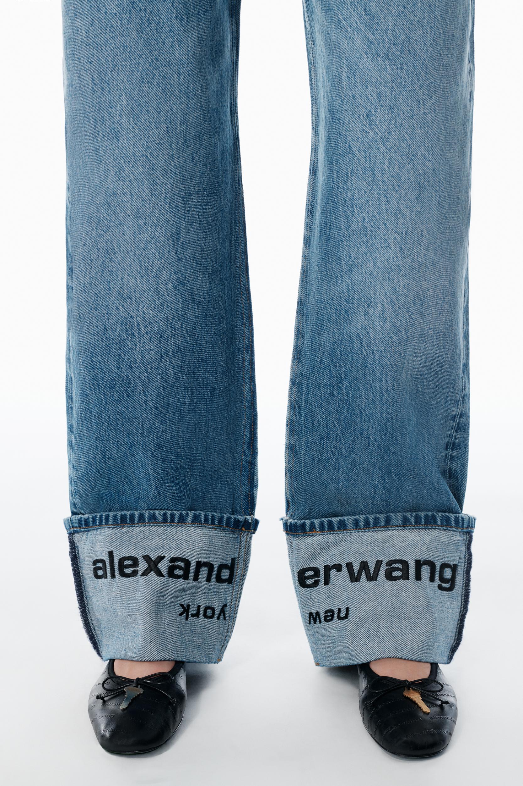 Indigo Logo-embroidered Mid-rise Jeans Product Image