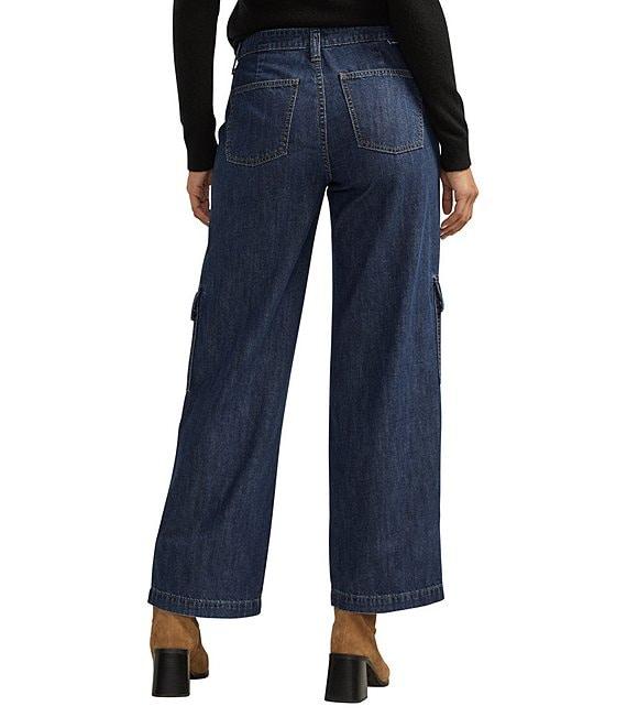 Jag Jeans Lightweight Cargo Pocket Wide Leg High Rise Jean Product Image