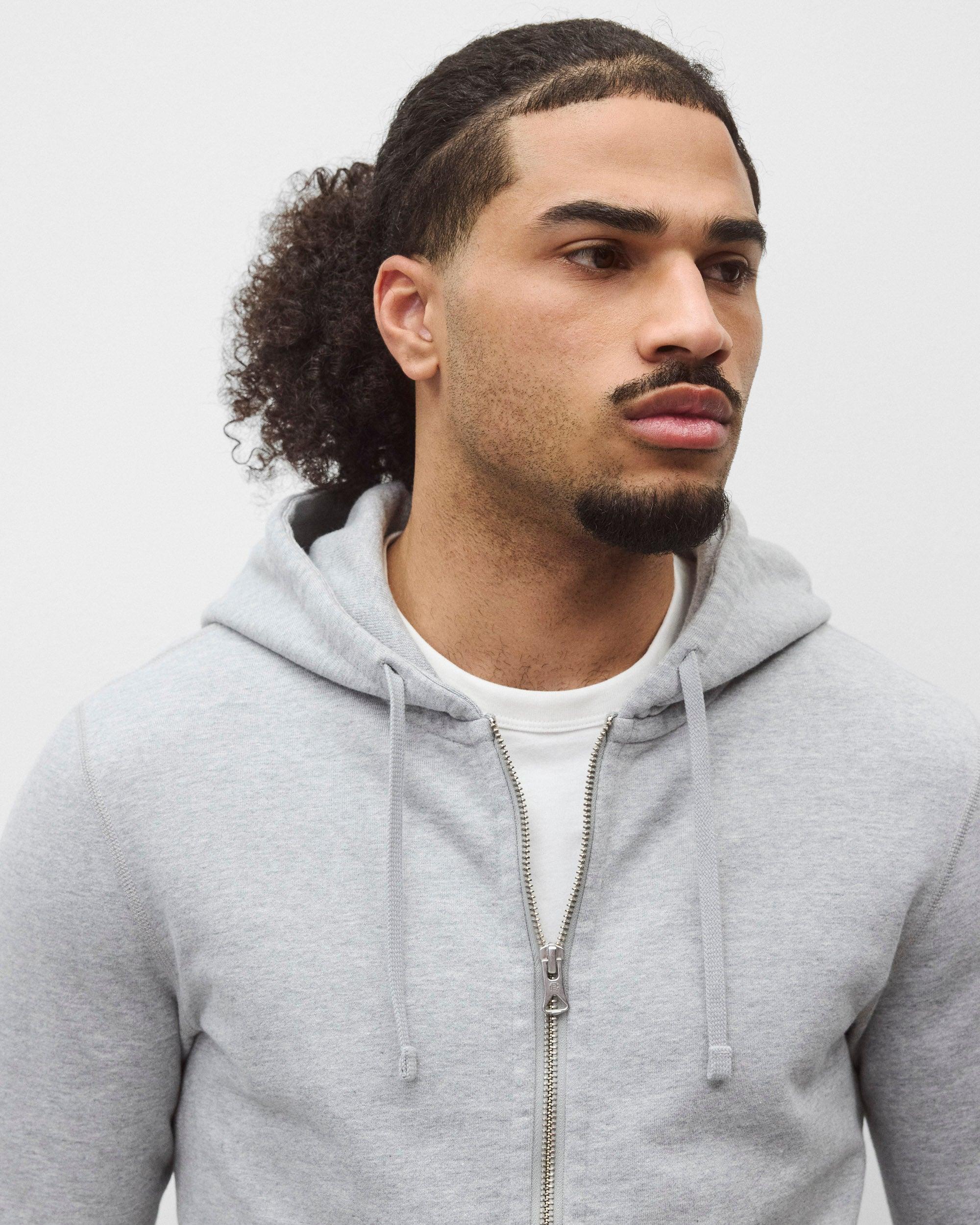 Midweight Terry Slim Zip Hoodie Male Product Image