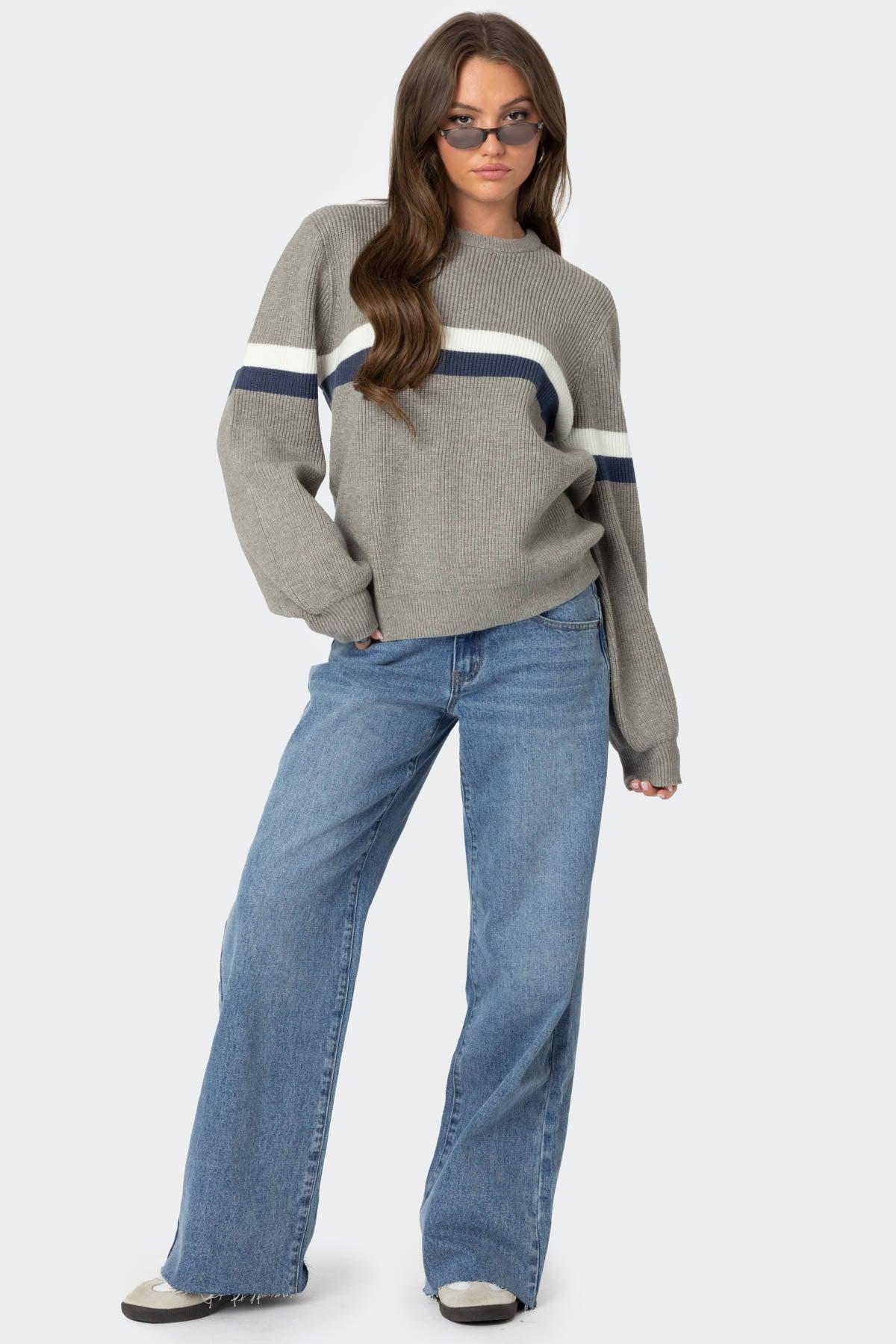 Nautical Striped Oversized Sweater Product Image