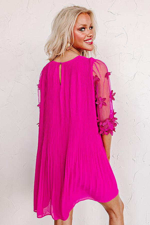 Magic Melody Pleated Dress in Fuchsia Product Image