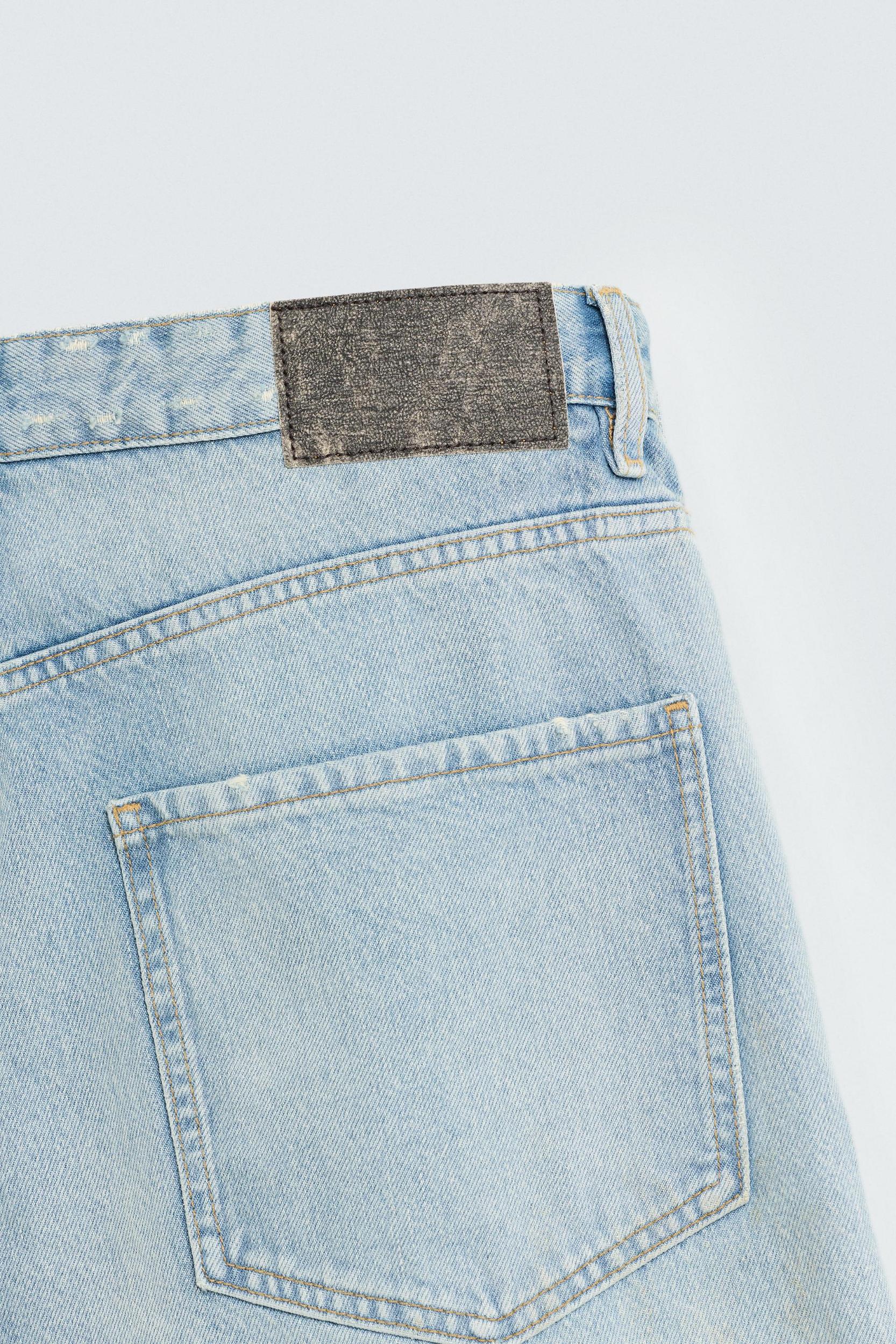 VINTAGE EFFECT BAGGY FIT DENIM SHORTS Product Image