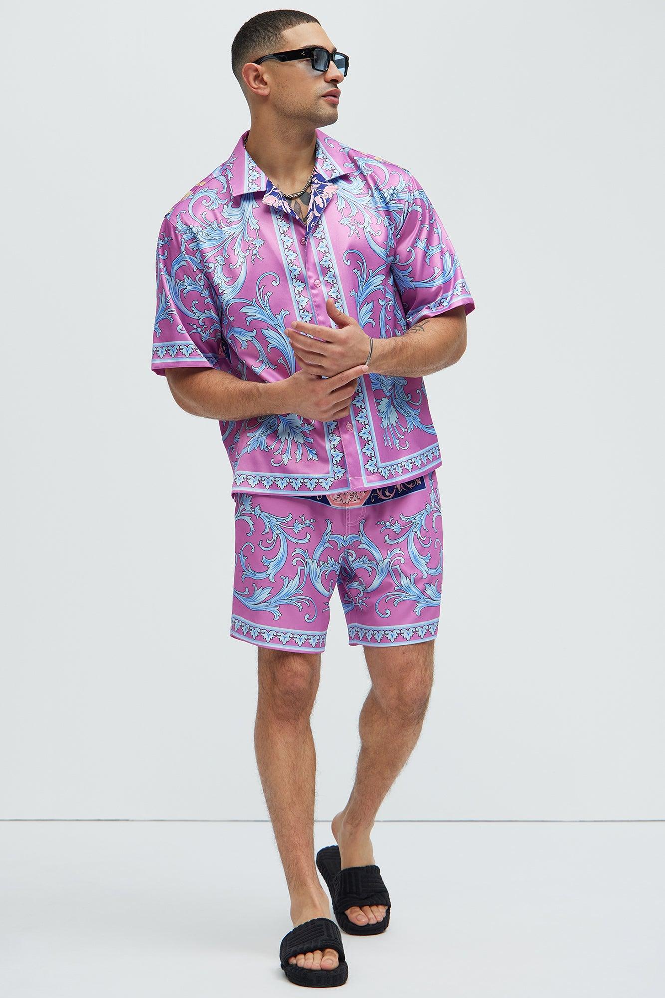 Segura Baroque Swim Classic Trunk - Pink/combo Product Image