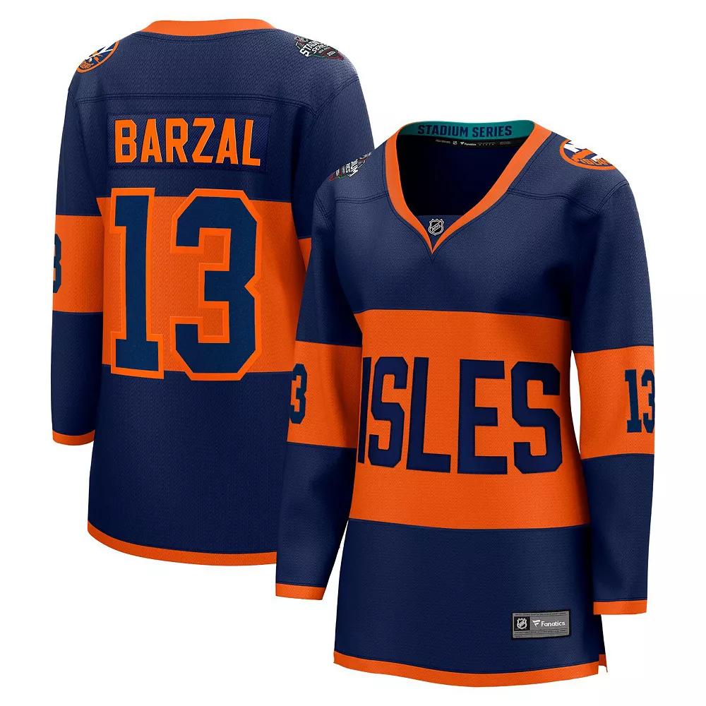 Women's Fanatics Branded Mathew Barzal Navy New York Islanders 2024 NHL Stadium Series Breakaway Player Jersey, Size: XS, Isl Blue Product Image