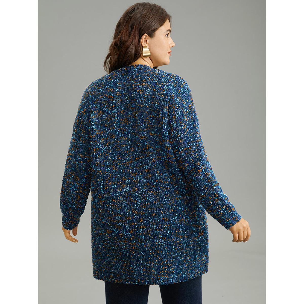 Plus Size Color Textured Open Front Cardigan Aegean Women Casual Loose Long Sleeve Dailywear Cardigans BloomChic 30/6X Product Image