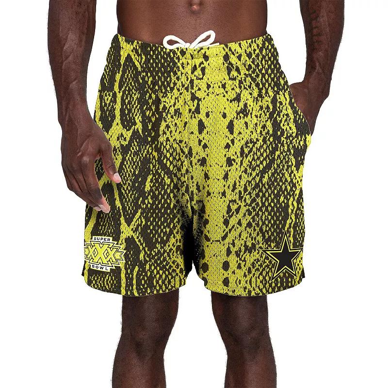 Men's New Era Yellow Dallas Cowboys Super Bowl XXX Summer Pop Shorts, Size: Large Product Image