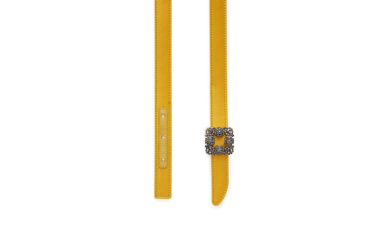 HANGISI BELT MINI Yellow Satin Crystal Buckled Belt Product Image