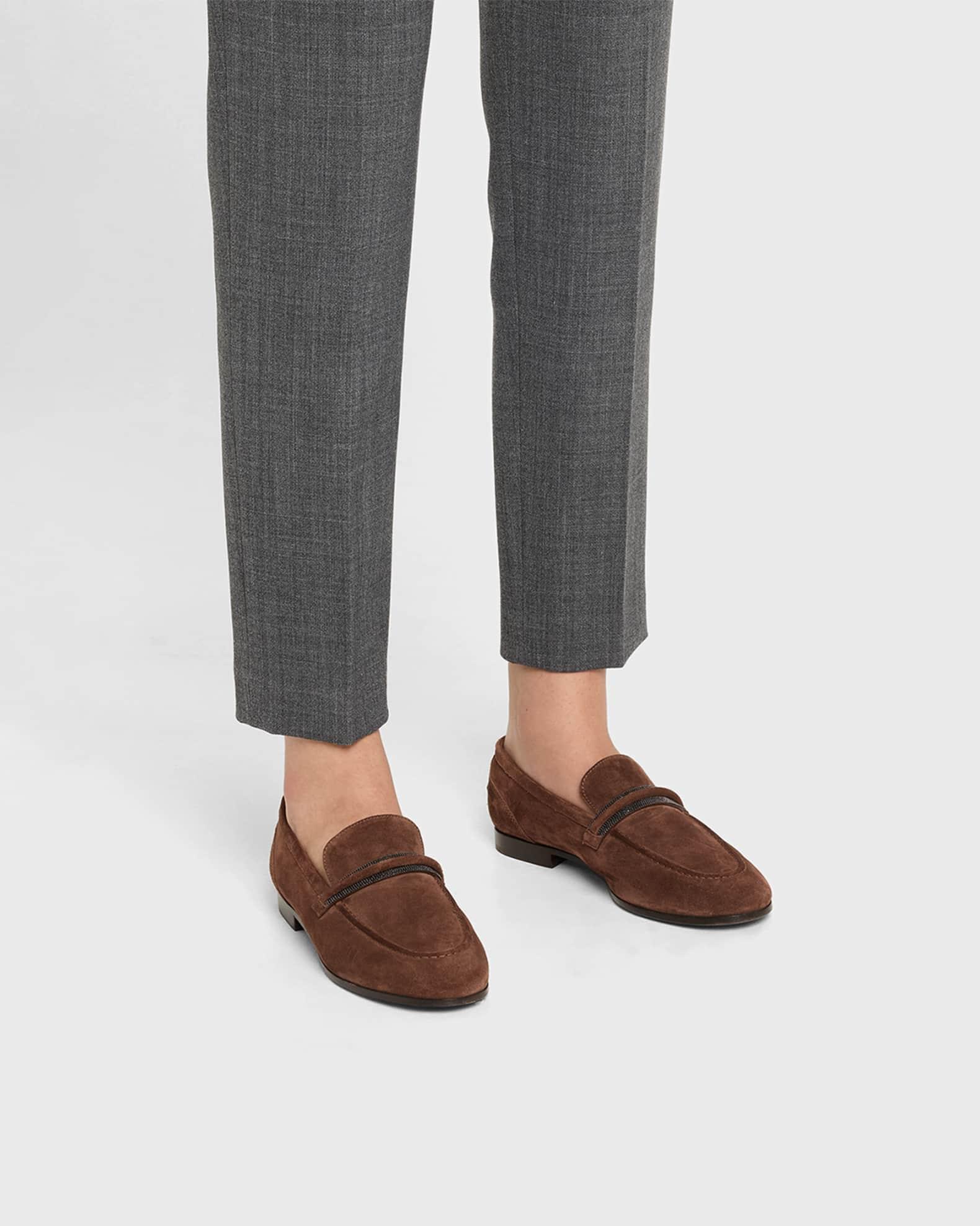Calf Hair Loafers with Monili Bar Strap Product Image