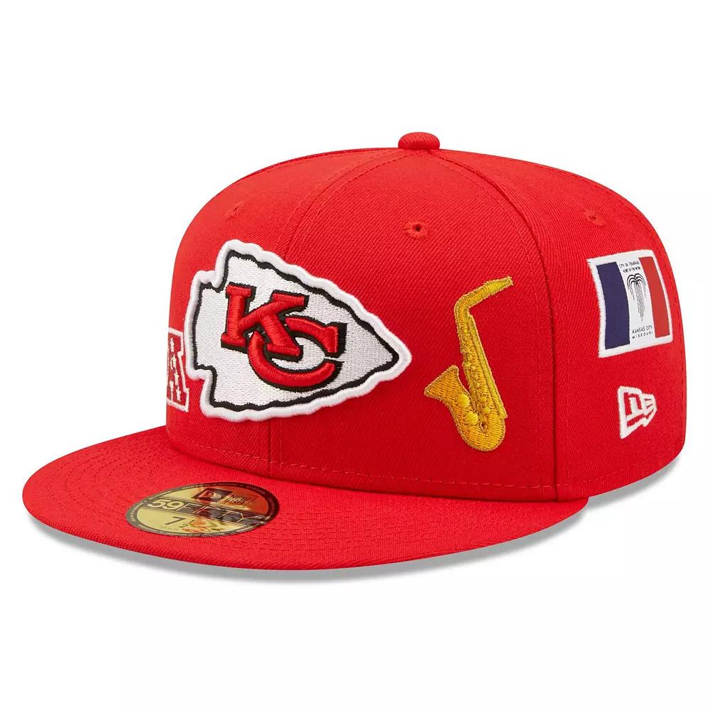 Men's New Era Red Kansas City Chiefs Team Local 59FIFTY Fitted Hat, Size: 7 3/4 Product Image