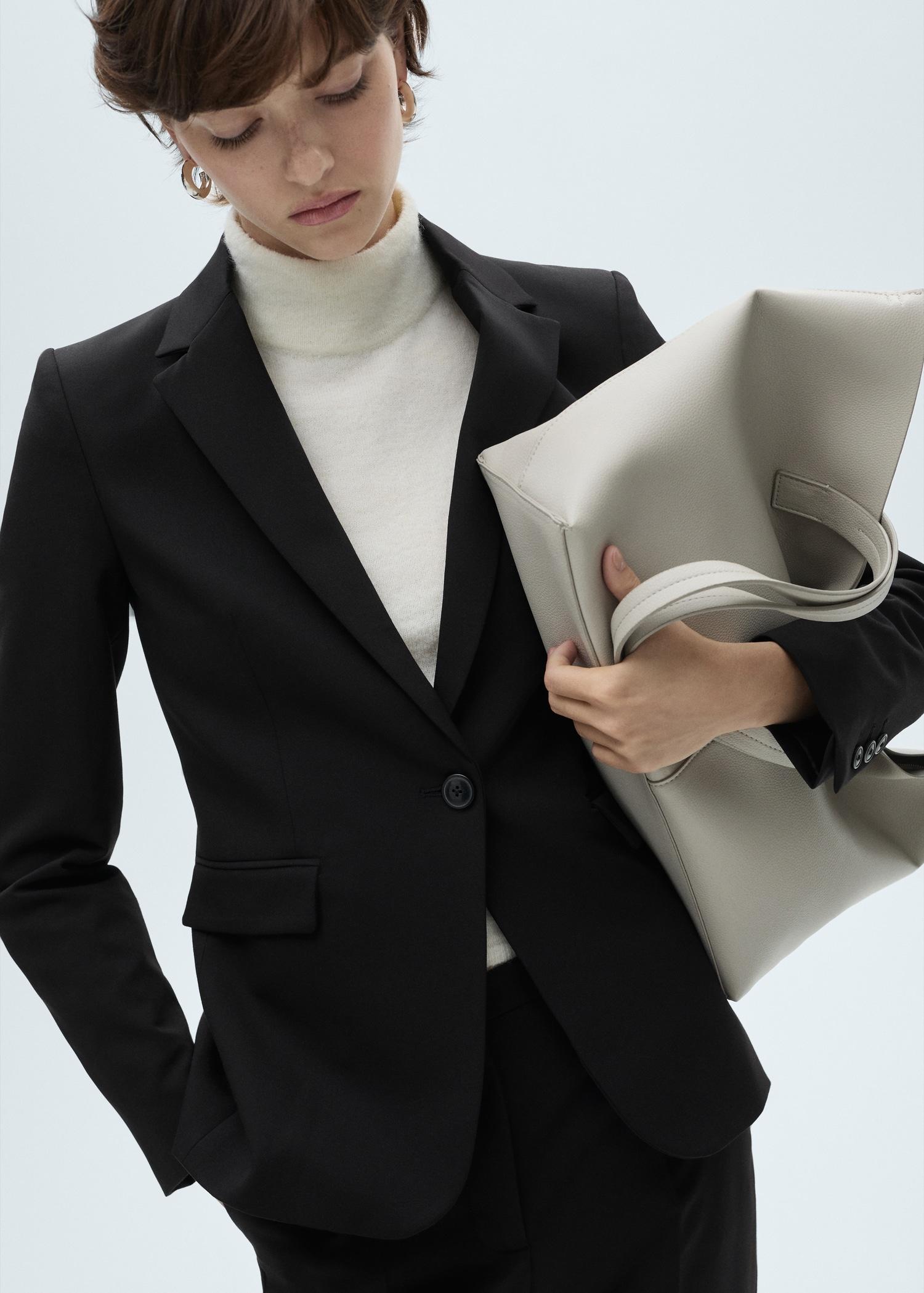 Fitted suit jacket - Women | MANGO USA Product Image