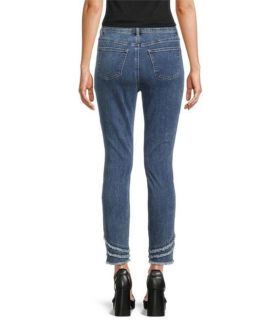 Charlie B. Stretch Denim 5 Pocket Frayed Hem Jeans Product Image