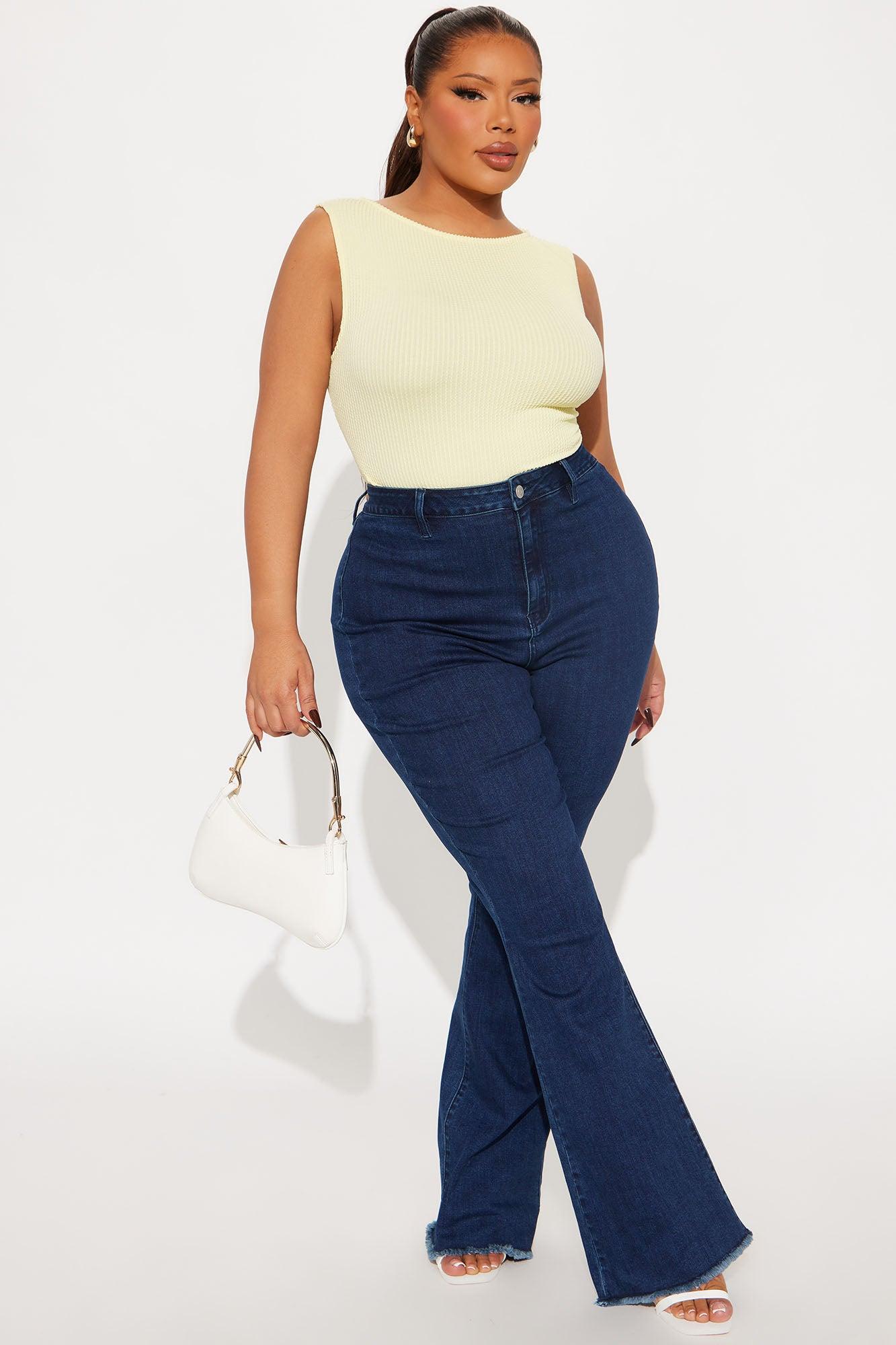 Tessa Ribbed High Neck Bodysuit - Yellow Product Image